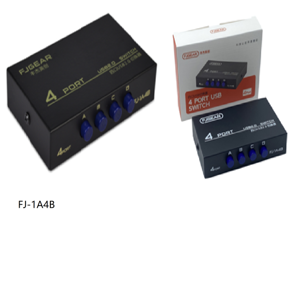 USB Sharing switch FJ-1A4B-(4 PORT USB2.0 MANUAL SWITCH)